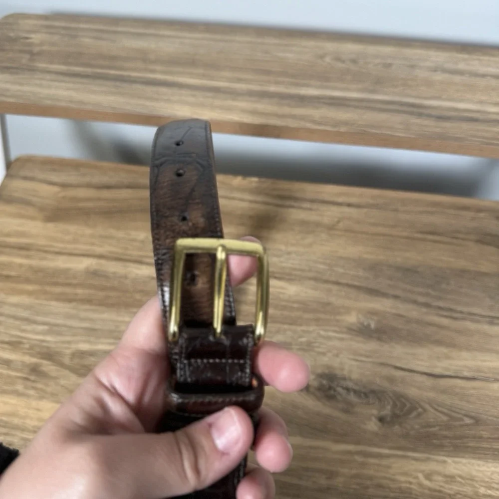 Brighton Men's Belt Brown Gold Buckle Size‎ 36